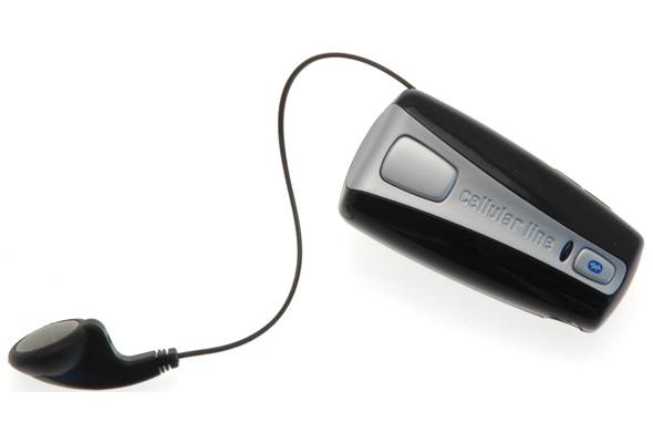 CELLULARLINE Mono auricolare in-ear con riavvolgitore a clip Cellular Line nero